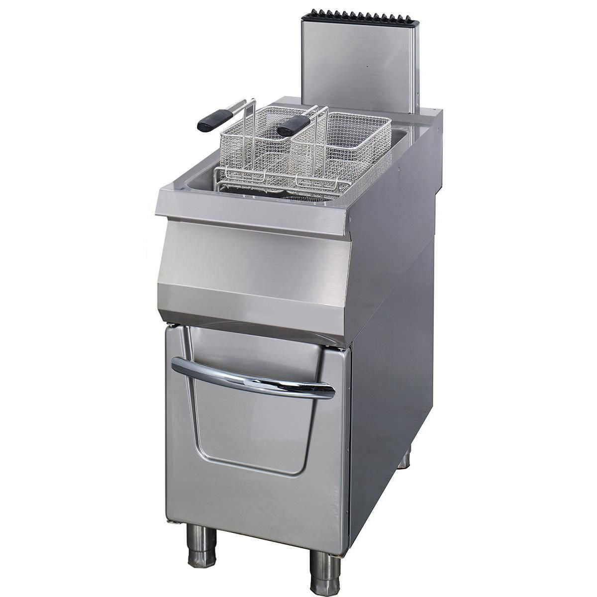 Friteuse - 1 x 22L - Unité individuelle - 90cm de profondeur - avec robinet de vidange - Gaz 22.0 kW Maxima - Friteuse sur meuble gaz professionnel CHR - matériel cuisine pro - Cuistéo