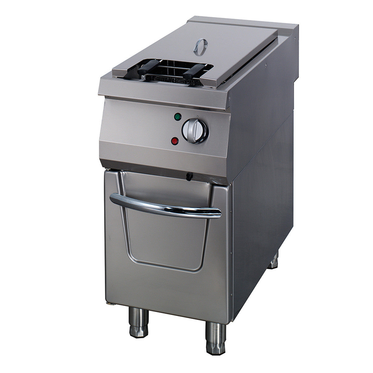 Friteuse 1 x 22L - Unité individuelle - 90cm de profondeur - avec robinet de vidange - Électrique 18000 W Maxima - Friteuse sur meuble électrique professionnel CHR - matériel cuisine pro - Cuistéo