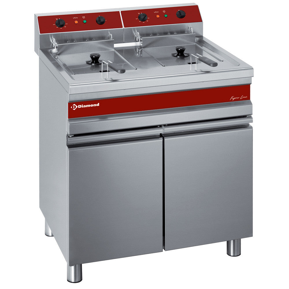 Friteuse électrique 2 x 14 litres sur armoire - Diamond