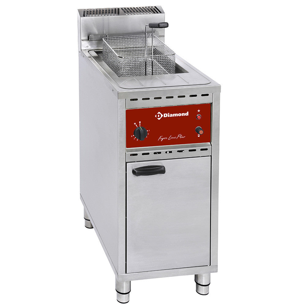 Friteuse gaz - 1 cuve 16 litres sur meuble - Diamond