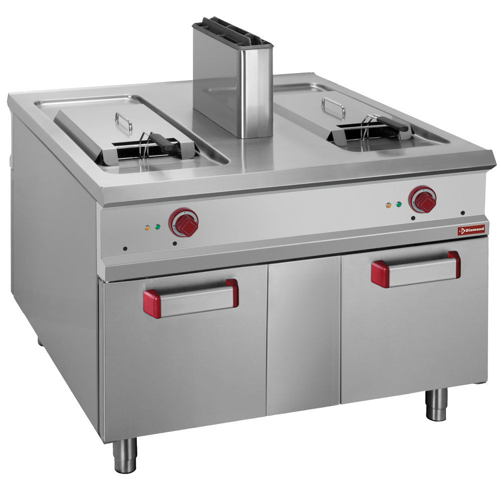 Friteuse gaz 2 x 18 litres sur armoire - Diamond