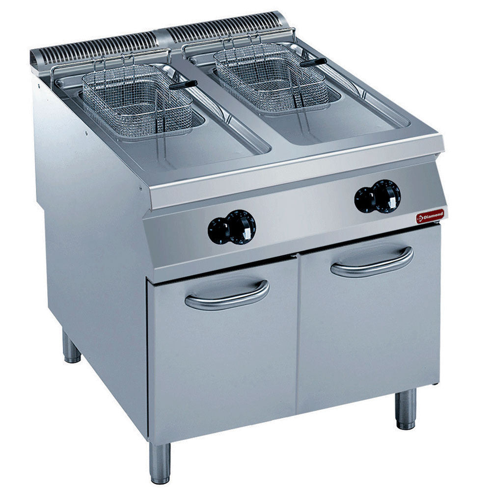 Friteuse gaz 2 cuves 15 lt-y- sur meuble - Diamond