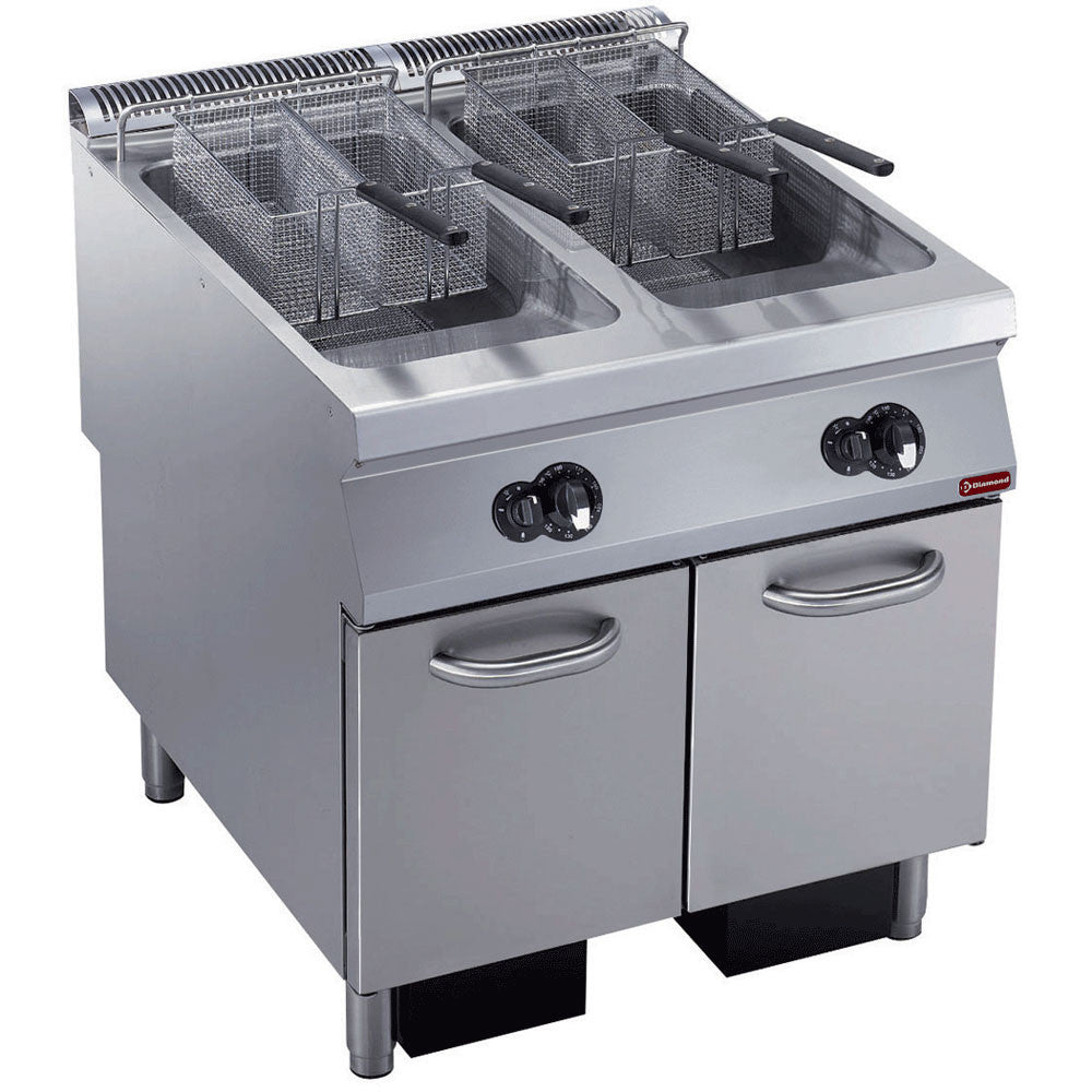 Friteuse gaz 2 cuves -y- 23 lt sur meuble - Diamond
