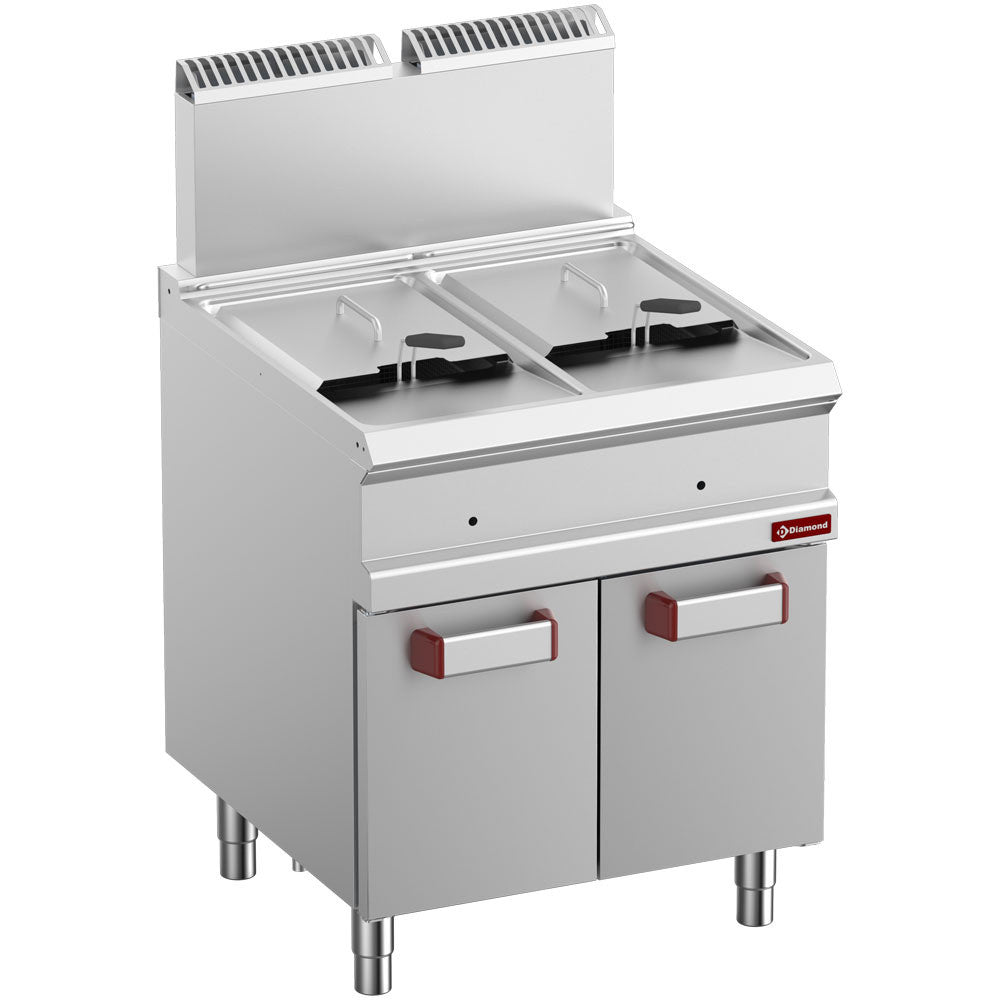 Friteuse gaz 2 x 14 litres sur armoire - Diamond