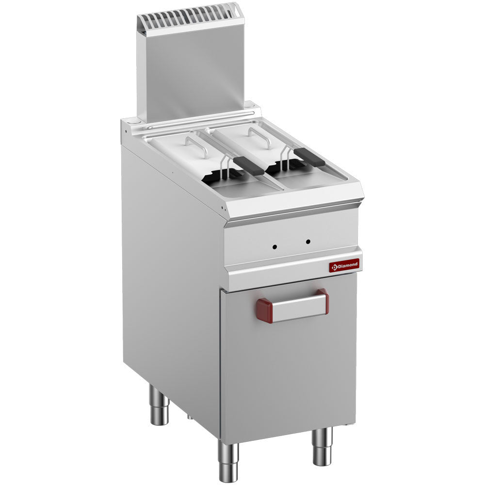 Friteuse gaz 2 cuves de 7 litres sur armoire - Diamond