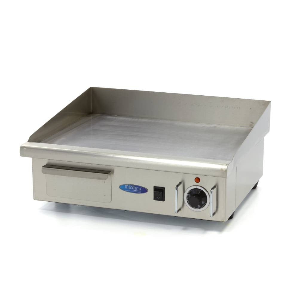 Plaque de Cuisson - Lisse - 55cm - incluant Bac de récupération 3000 W Maxima - Plancha électrique professionnel CHR - matériel cuisine pro - Cuistéo
