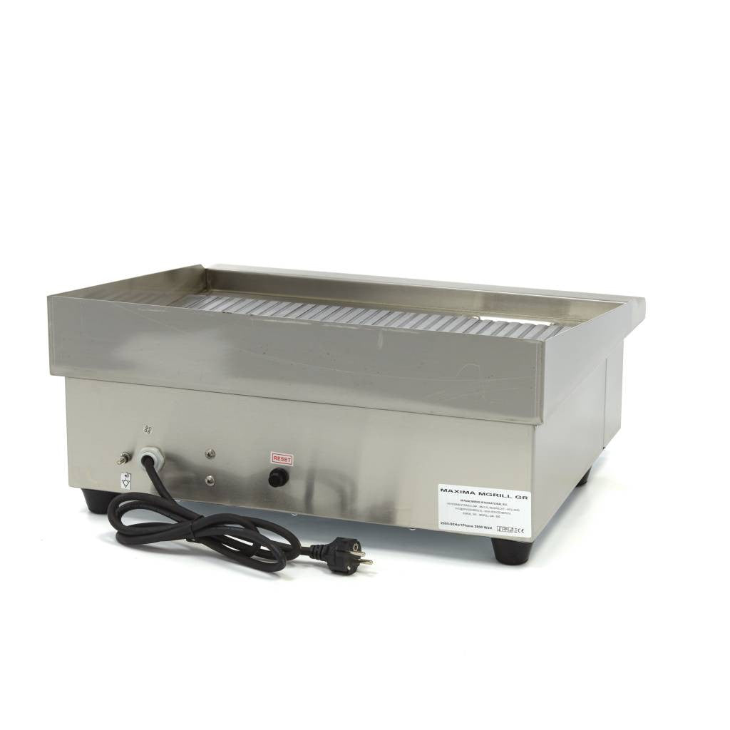 Plaque de cuisson - Rainurée - 55cm - incluant un bac de récupération 3000 W Maxima - vue 4 - Plancha électrique pro CHR - Cuistéo