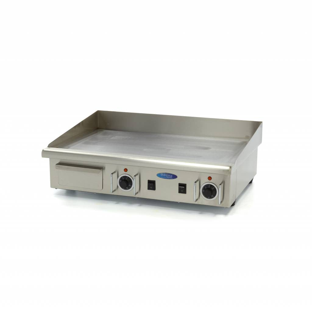 Plaque de cuisson lisse - 73 cm - avec bac d'égouttage - 400V 4400 W Maxima - Plancha électrique professionnel CHR - matériel cuisine pro - Cuistéo
