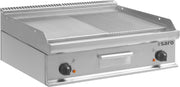 Plancha électrique double - Plaque mixte - Température 100/+270°C - Bac graisse amovible Saro - Plancha électrique professionnel CHR - matériel cuisine pro - Cuistéo