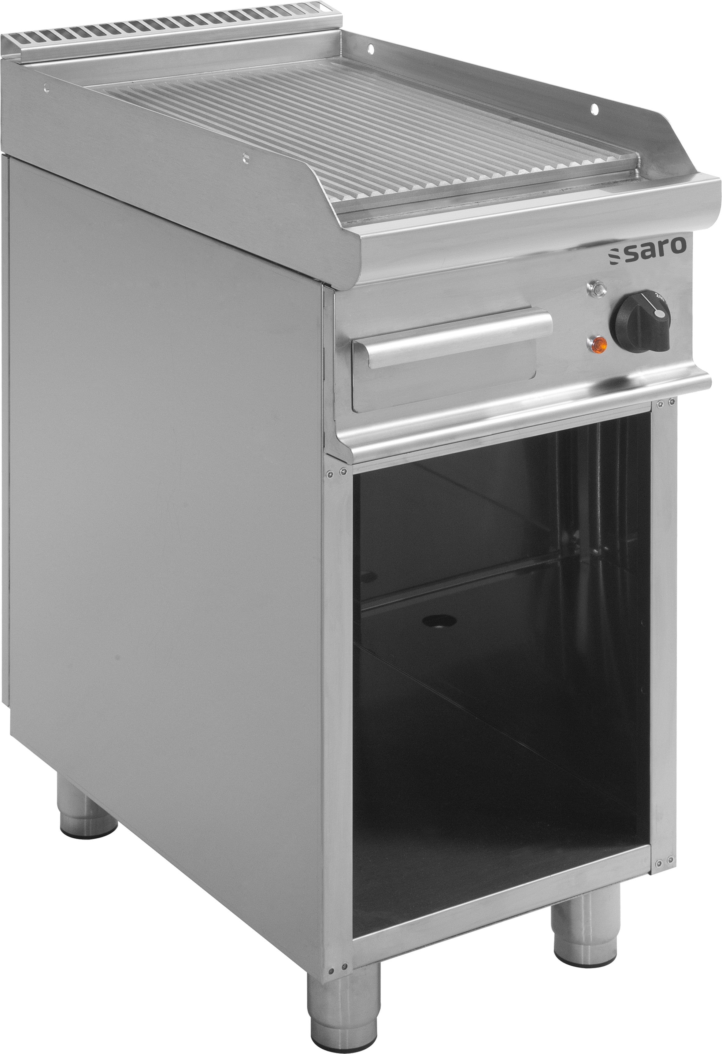 Plancha électrique - Support ouvert - Plaque striée - Température 100/+240°C 5.4 kW Saro - Plancha électrique professionnel CHR - matériel cuisine pro - Cuistéo
