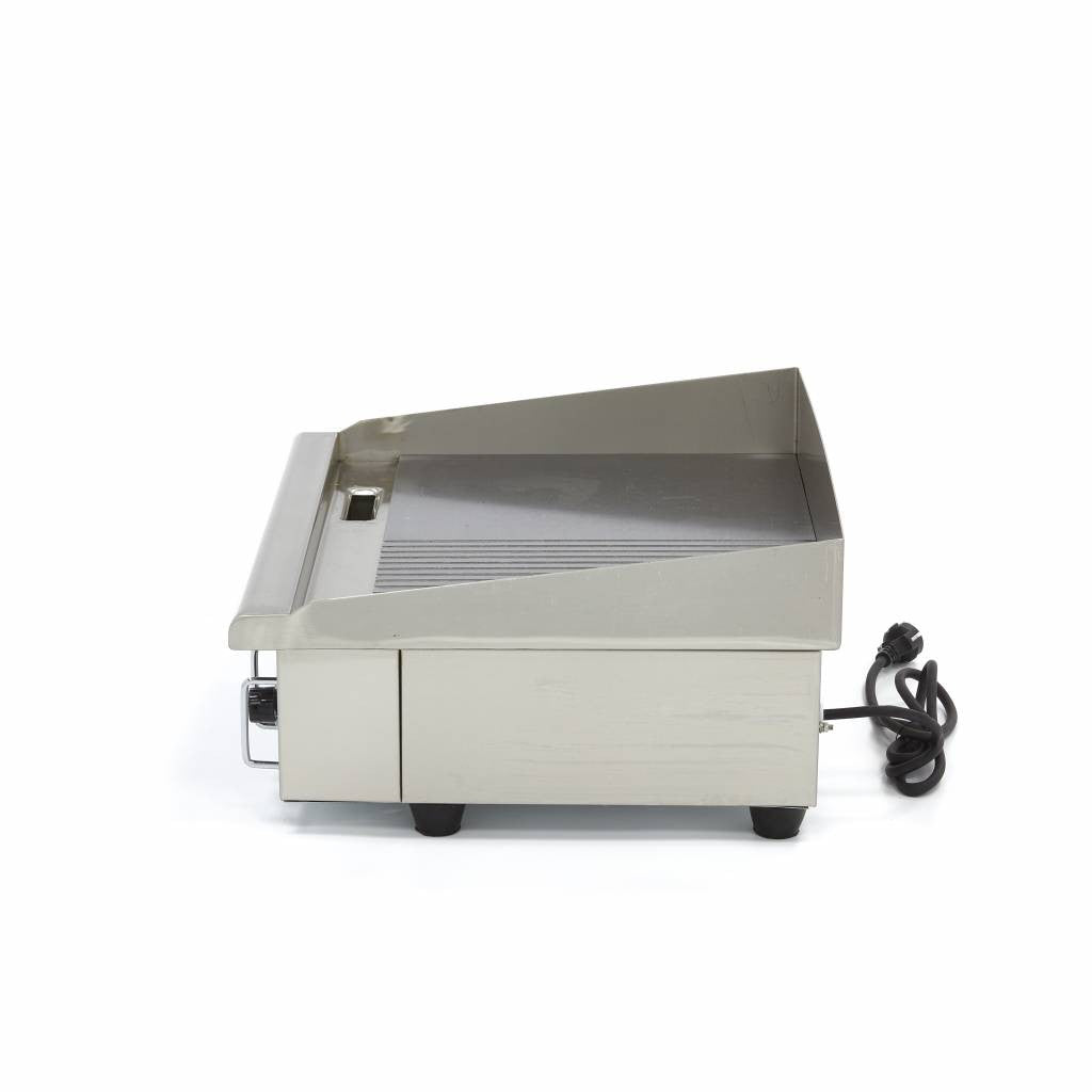 Plancha - Demi-rainurée - 55 cm - incluant le bac de récupération des jus 3000 W Maxima - vue 3 - Plancha électrique pro CHR - Cuistéo