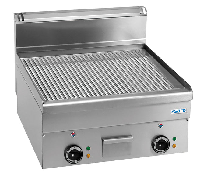 Plancha électrique - Plaque rainurée - Température 50-300°C - 7,5 kW - Thermostat sécurité Saro - Plancha électrique professionnel CHR - matériel cuisine pro - Cuistéo