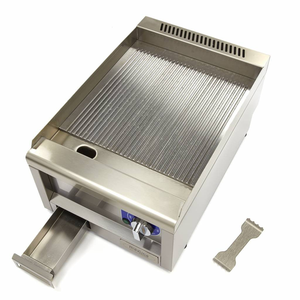 Plaque de cuisson professionnelle - Rainurée - Unité individuelle 1 L 3000 W Maxima - vue 3 - Plancha électrique pro CHR - Cuistéo