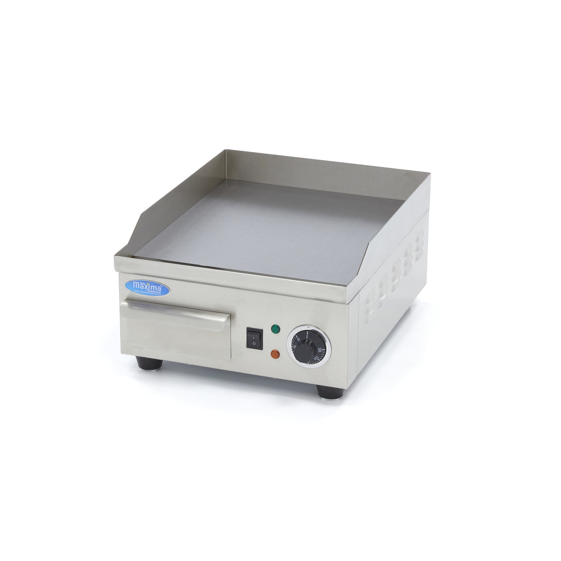 Plaque de cuisson - Lisse - 36 cm - incluant un bac de récupération des graisses 2000 W Maxima - Plancha électrique professionnel CHR - matériel cuisine pro - Cuistéo