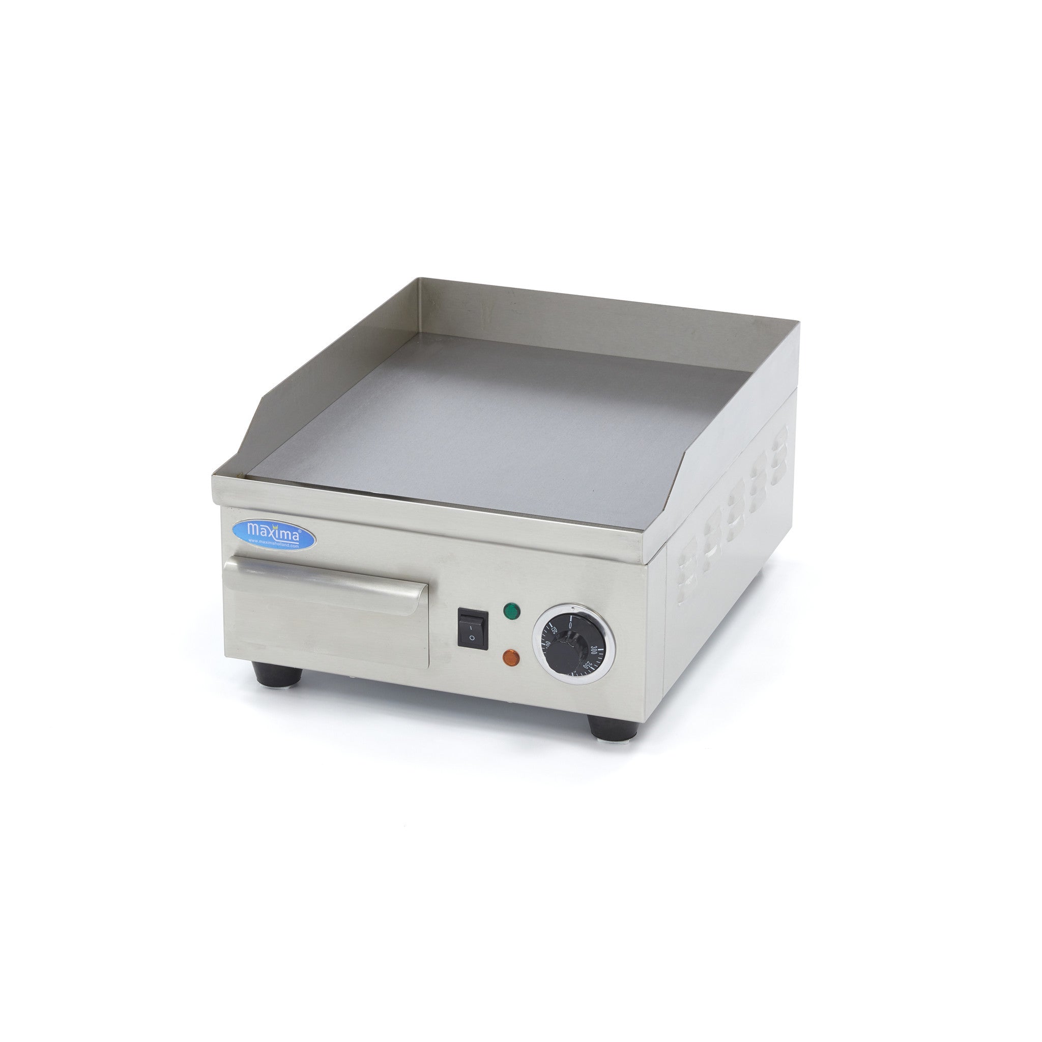 Plaque de cuisson - Lisse - 36 cm - incluant un bac de récupération des graisses 2000 W Maxima - Plancha électrique professionnel CHR - matériel cuisine pro - Cuistéo