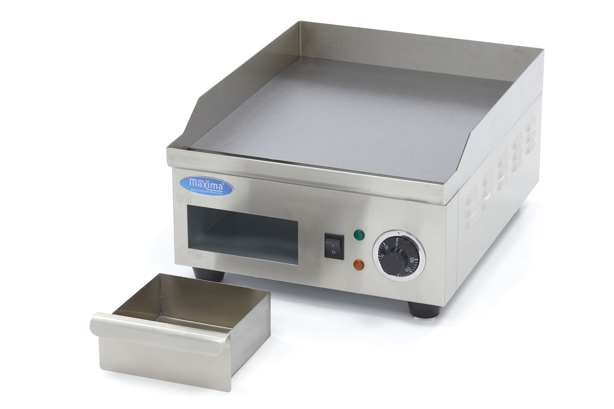 Plaque de cuisson - Lisse - 36 cm - incluant un bac de récupération des graisses 2000 W Maxima - vue 2 - Plancha électrique pro CHR - Cuistéo