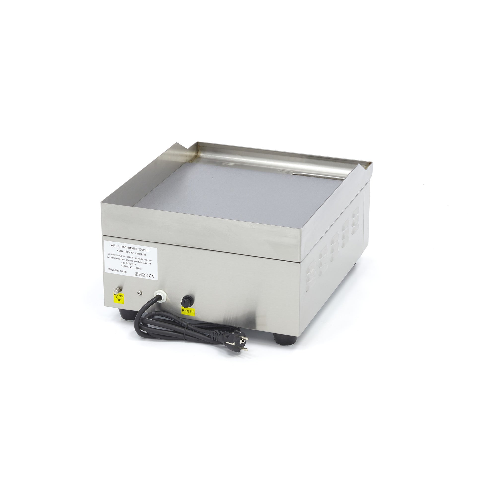 Plaque de cuisson - Lisse - 36 cm - incluant un bac de récupération des graisses 2000 W Maxima - vue 4 - Plancha électrique pro CHR - Cuistéo