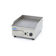 Plaque de cuisson - Rainurée - 36cm - incluant un bac de récupération de graisse 2000 W Maxima - Plancha électrique professionnel CHR - matériel cuisine pro - Cuistéo