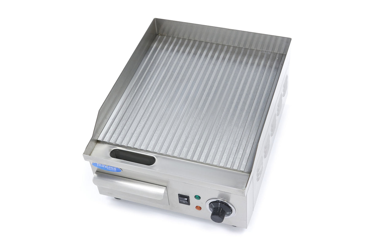 Plaque de cuisson - Rainurée - 36cm - incluant un bac de récupération de graisse 2000 W Maxima - vue 3 - Plancha électrique pro CHR - Cuistéo