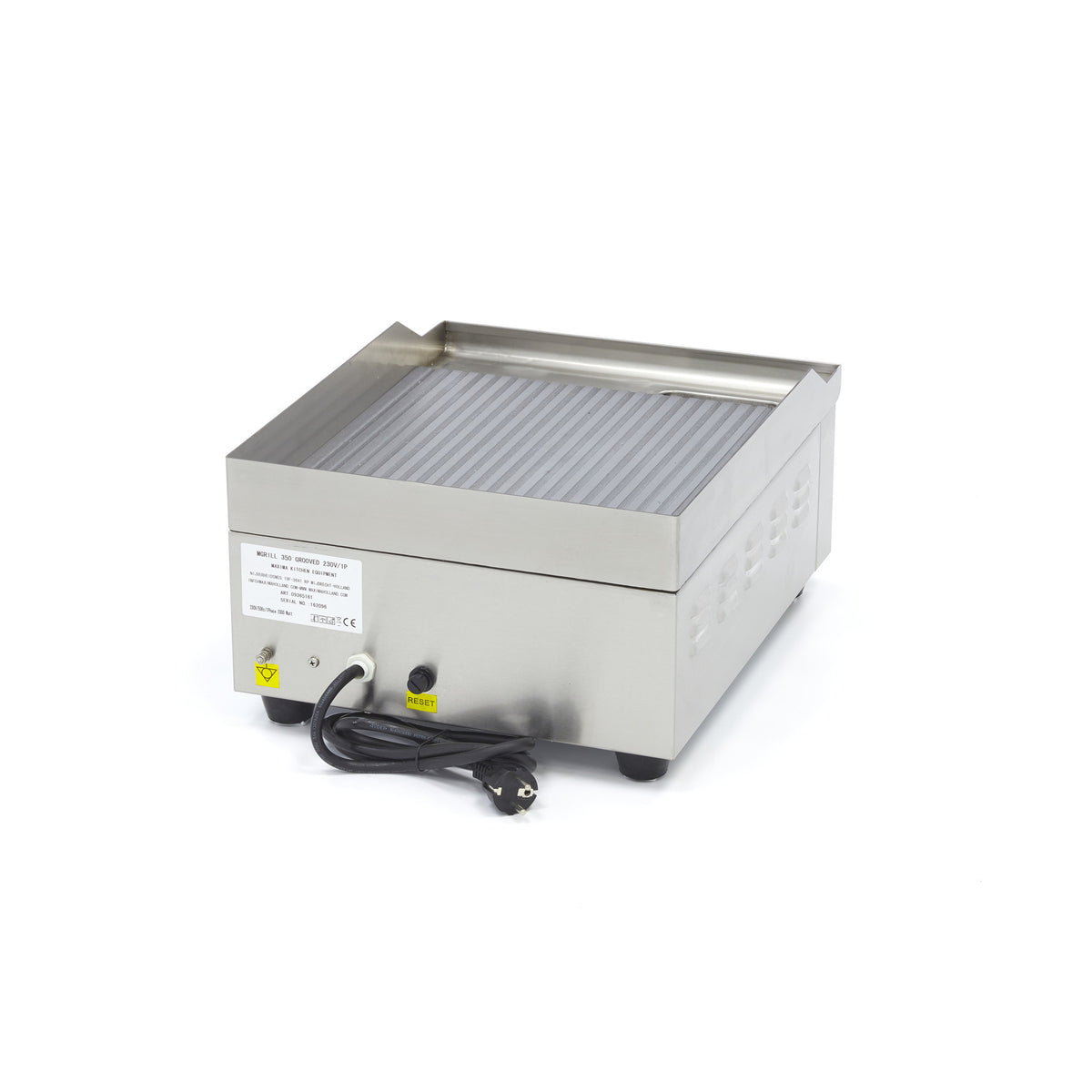 Plaque de cuisson - Rainurée - 36cm - incluant un bac de récupération de graisse 2000 W Maxima - vue 4 - Plancha électrique pro CHR - Cuistéo