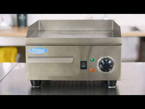 Plancha professionnelle électrique - Chrome lisse - 55cm - incl. Bac de récupération 3000 W Maxima - vue 8 - Plancha électrique pro CHR - Cuistéo