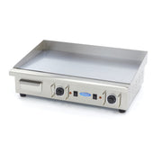 Plaque de cuisson - Chrome lisse - 73cm - avec bac de récupération - 400V 4400 W Maxima - Plancha électrique professionnel CHR - matériel cuisine pro - Cuistéo