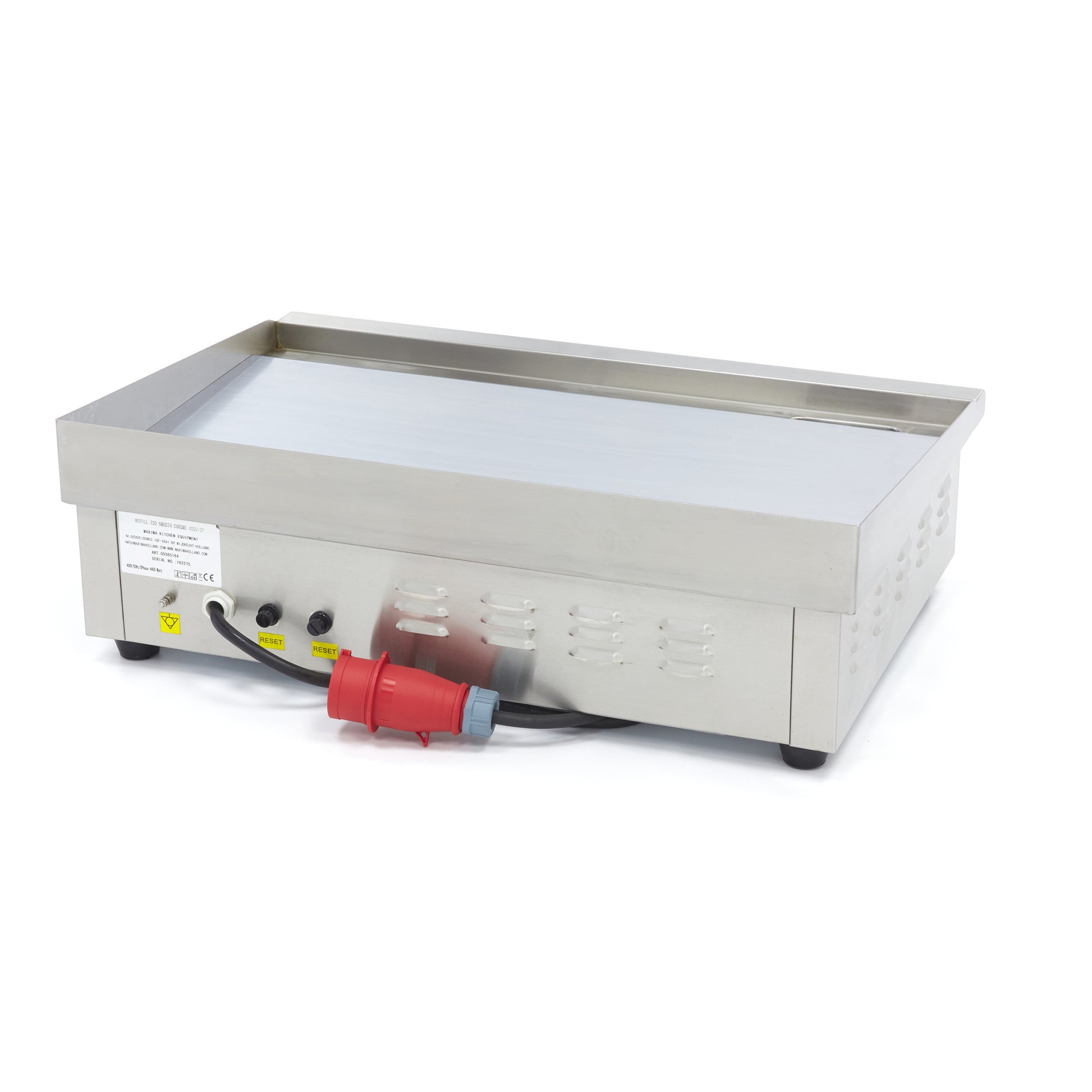 Plaque de cuisson - Chrome lisse - 73cm - avec bac de récupération - 400V 4400 W Maxima - vue 2 - Plancha électrique pro CHR - Cuistéo