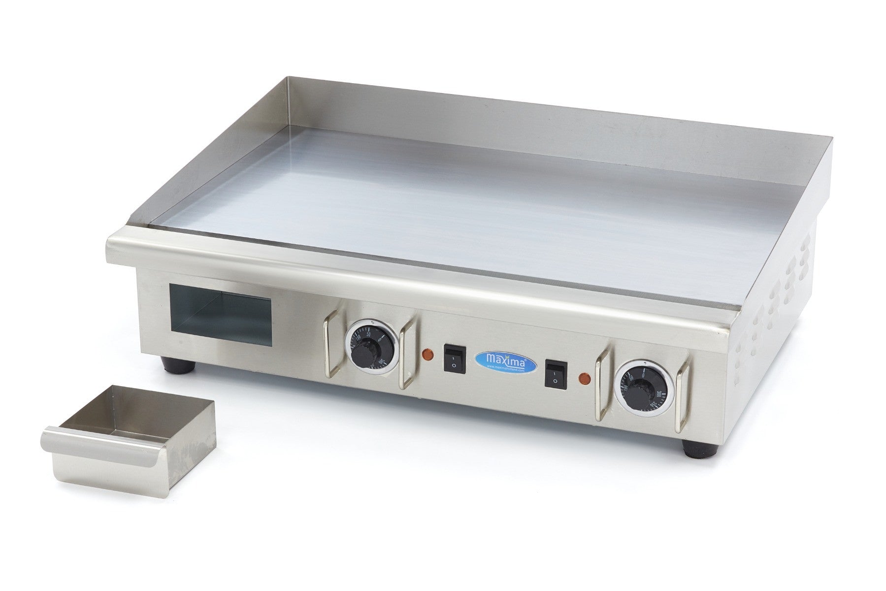 Plaque de cuisson - Chrome lisse - 73cm - avec bac de récupération - 400V 4400 W Maxima - vue 6 - Plancha électrique pro CHR - Cuistéo