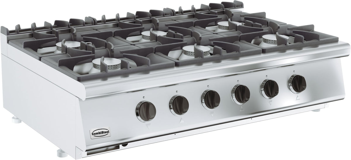 Cuisinière à gaz 6 bruleurs 1200x700x597 mm 6 kW Combisteel - vue 2 - Réchaud gaz pro CHR - Cuistéo
