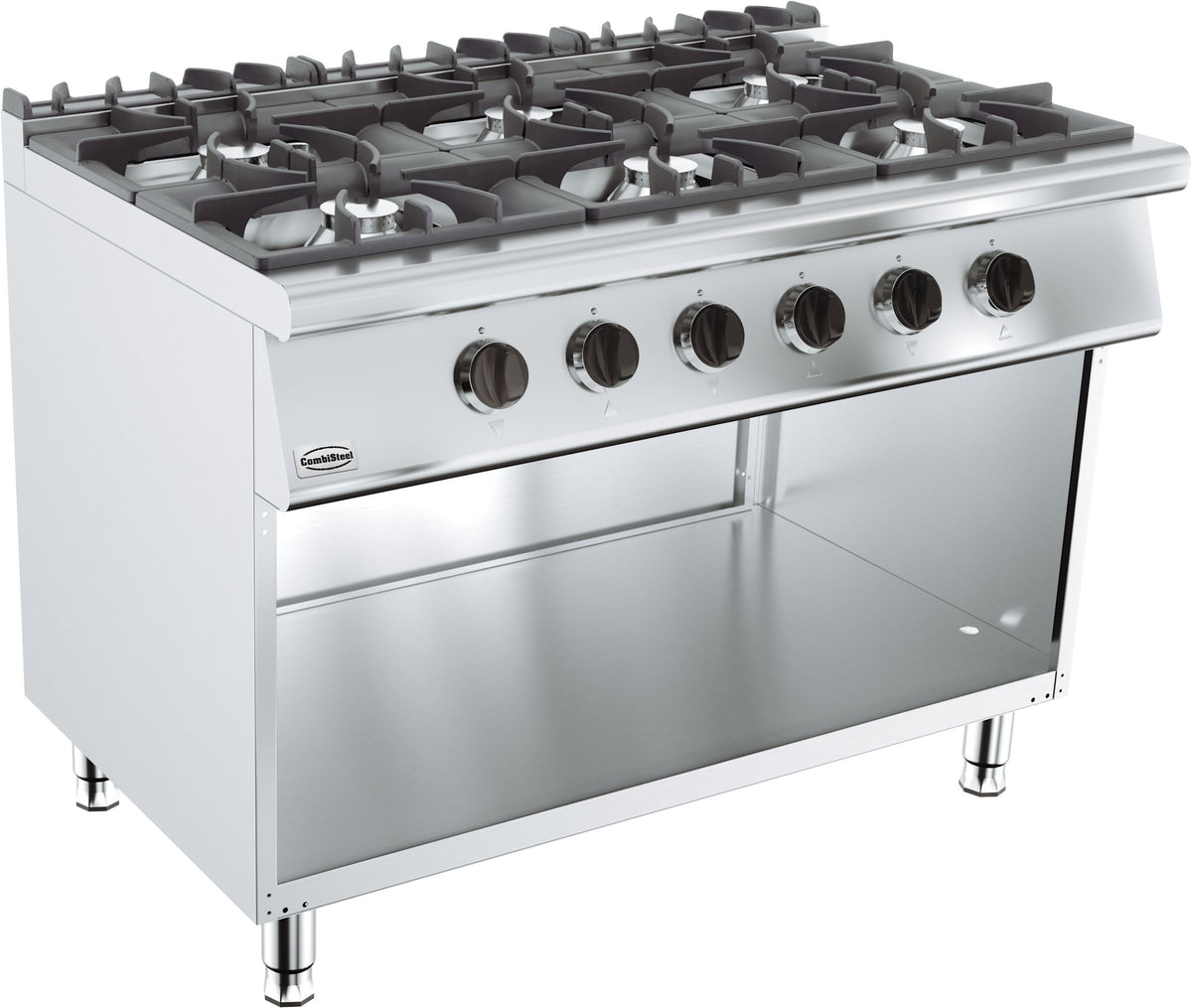 Cuisinière à gaz 6 bruleurs 700x1200x1085 mm 6 kW Combisteel - vue 2 - Four mixte pro CHR - Cuistéo