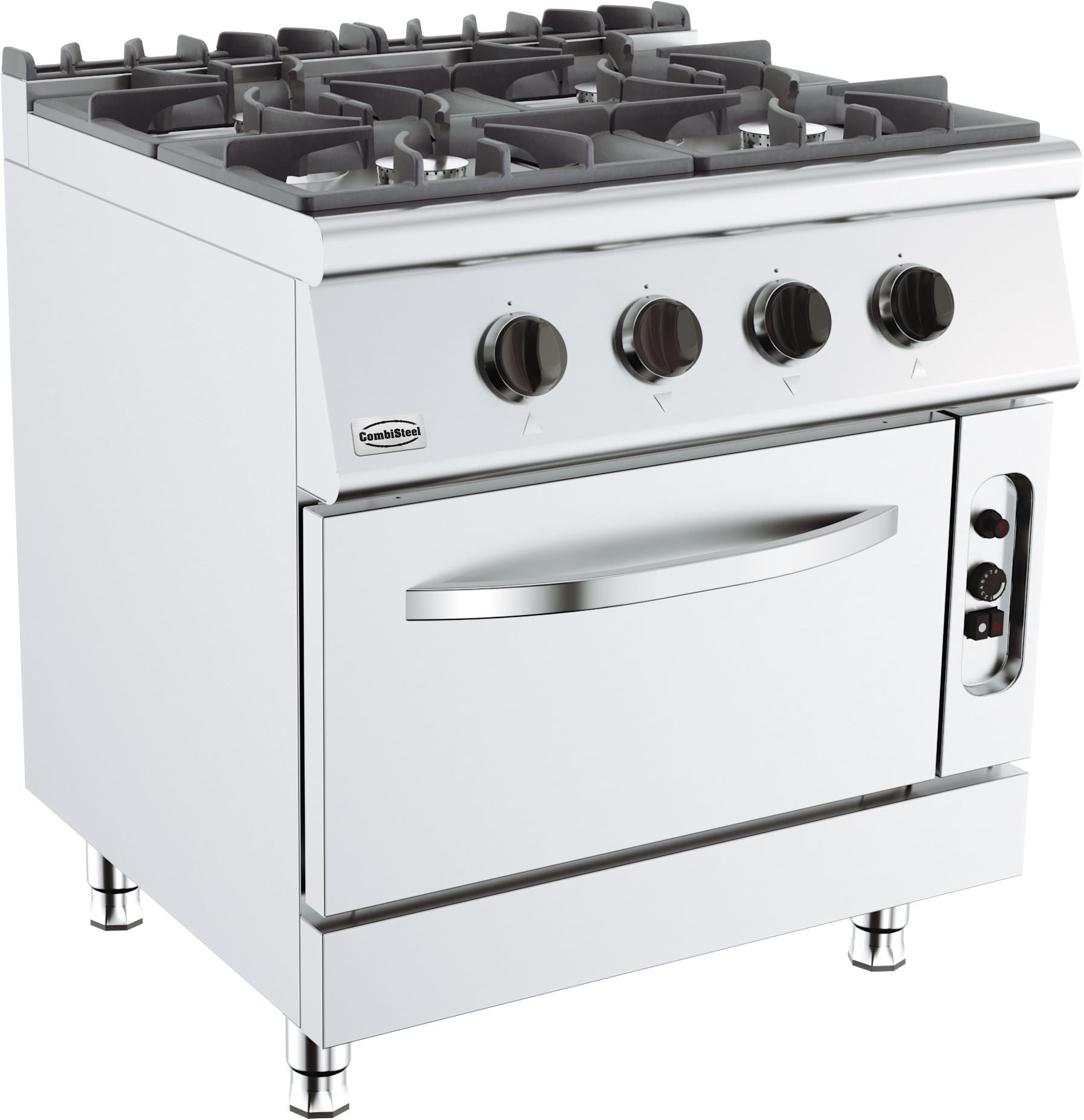 Cuisinière à gaz 4 bruleurs avec four à gaz 800x700x900 mm 4 kW Combisteel - vue 2 - Four mixte pro CHR - Cuistéo