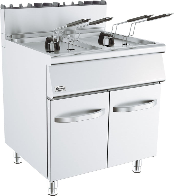 Friteuse a gaz 2x15l 2 kW Combisteel - vue 2 - Friteuse sur meuble gaz pro CHR - Cuistéo