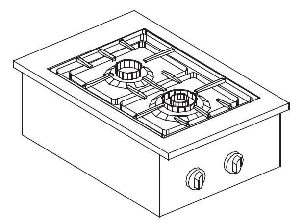 Cuisinière à gaz 2 bruleurs 7kw 700x400x597 mm 2 L Combisteel - vue 3 - Réchaud gaz pro CHR - Cuistéo