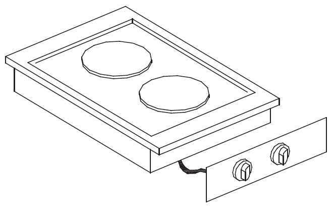 Cuisinière électrique 2 plaques 400x600x260 mm 1 kW Combisteel - vue 3 - Vitrine Chaude Drop-In pro CHR - Cuistéo