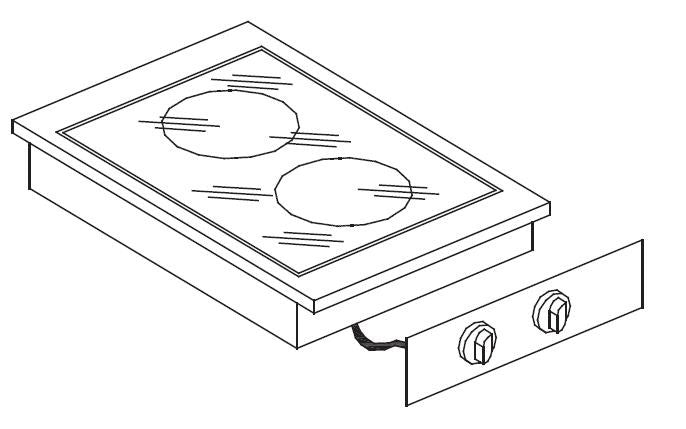 Cuisinière en céramique 2 zones 400x600x260 mm 1 kW Combisteel - vue 3 - Vitrine Chaude Drop-In pro CHR - Cuistéo