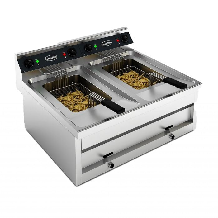 Friteuse posable électrique 2x12lt - 2x9kw 2 L 2 kW Combisteel - vue 2 - Friteuse à poser électrique pro CHR - Cuistéo