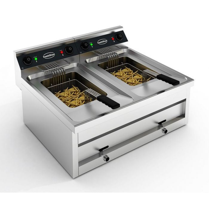 Friteuse posable électrique 2x12lt - 2x9kw 2 L 2 kW Combisteel - vue 3 - Friteuse à poser électrique pro CHR - Cuistéo