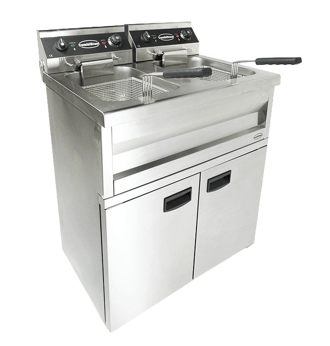 Friteuse professionnelle électrique - 18L - Double bac 695x530x970 mm 2 kW Combisteel - vue 4 - Friteuse sur meuble électrique pro CHR - Cuistéo