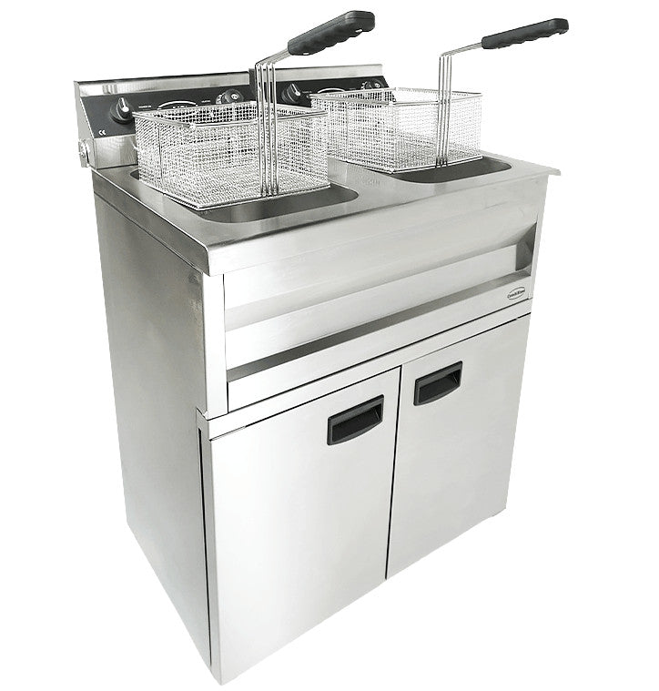 Friteuse professionnelle électrique - 18L - Double bac 695x530x970 mm 2 kW Combisteel - vue 5 - Friteuse sur meuble électrique pro CHR - Cuistéo