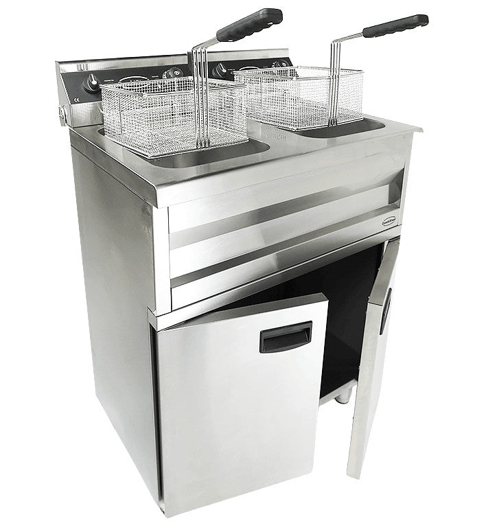 Friteuse professionnelle électrique - 18L - Double bac 695x530x970 mm 2 kW Combisteel - vue 6 - Friteuse sur meuble électrique pro CHR - Cuistéo
