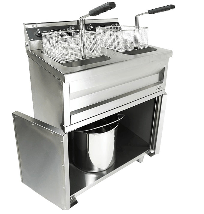 Friteuse professionnelle électrique - 18L - Double bac 695x530x970 mm 2 kW Combisteel - vue 7 - Friteuse sur meuble électrique pro CHR - Cuistéo