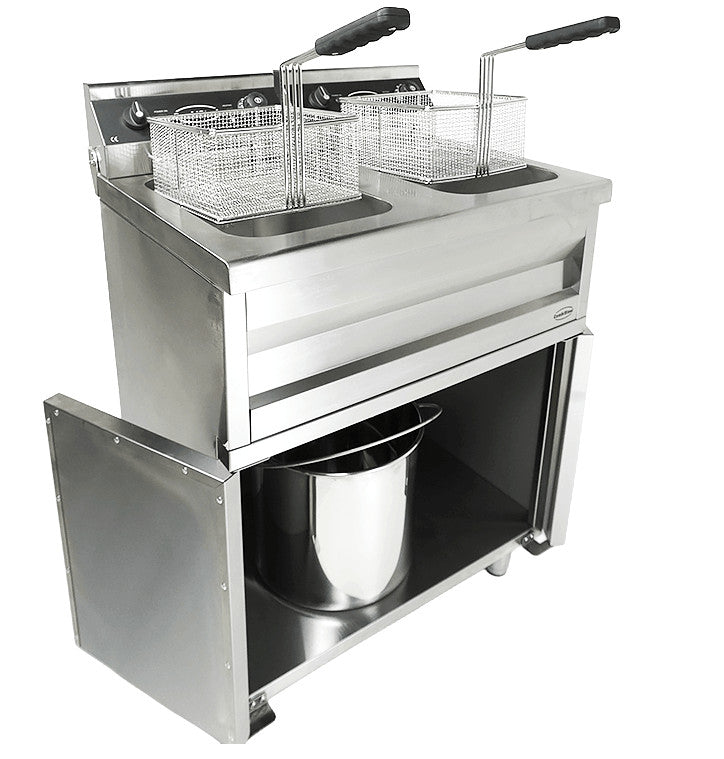Friteuse professionnelle électrique - 18L - Double bac 695x530x970 mm 2 kW Combisteel - vue 7 - Friteuse sur meuble électrique pro CHR - Cuistéo