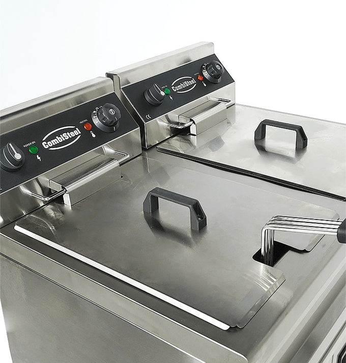 Friteuse professionnelle électrique - 18L - Double bac 695x530x970 mm 2 kW Combisteel - vue 8 - Friteuse sur meuble électrique pro CHR - Cuistéo