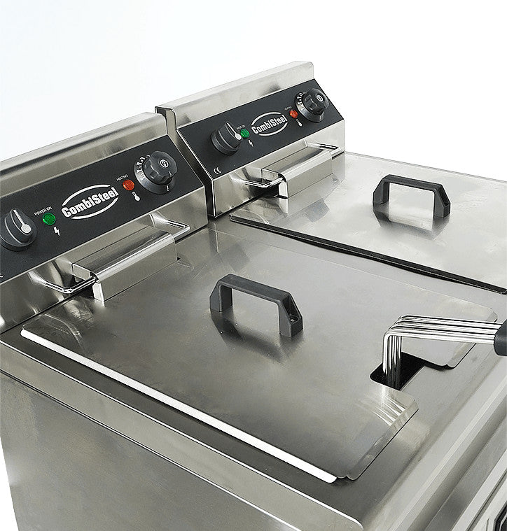Friteuse professionnelle électrique - 18L - Double bac 695x530x970 mm 2 kW Combisteel - vue 8 - Friteuse sur meuble électrique pro CHR - Cuistéo