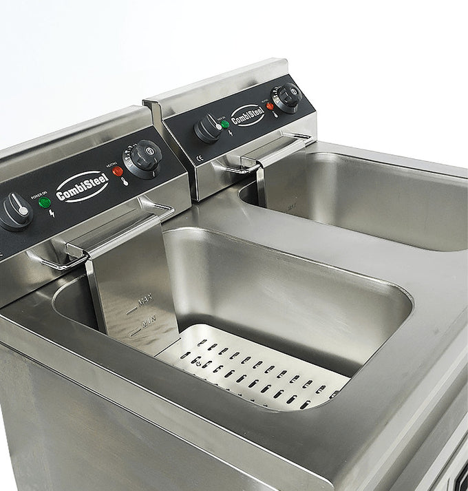 Friteuse professionnelle électrique - 18L - Double bac 695x530x970 mm 2 kW Combisteel - vue 9 - Friteuse sur meuble électrique pro CHR - Cuistéo