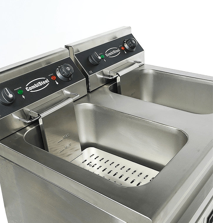 Friteuse professionnelle électrique - 18L - Double bac 695x530x970 mm 2 kW Combisteel - vue 9 - Friteuse sur meuble électrique pro CHR - Cuistéo