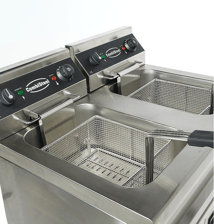 Friteuse professionnelle électrique - 18L - Double bac 695x530x970 mm 2 kW Combisteel - vue 10 - Friteuse sur meuble électrique pro CHR - Cuistéo