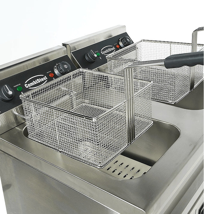 Friteuse professionnelle électrique - 18L - Double bac 695x530x970 mm 2 kW Combisteel - vue 11 - Friteuse sur meuble électrique pro CHR - Cuistéo