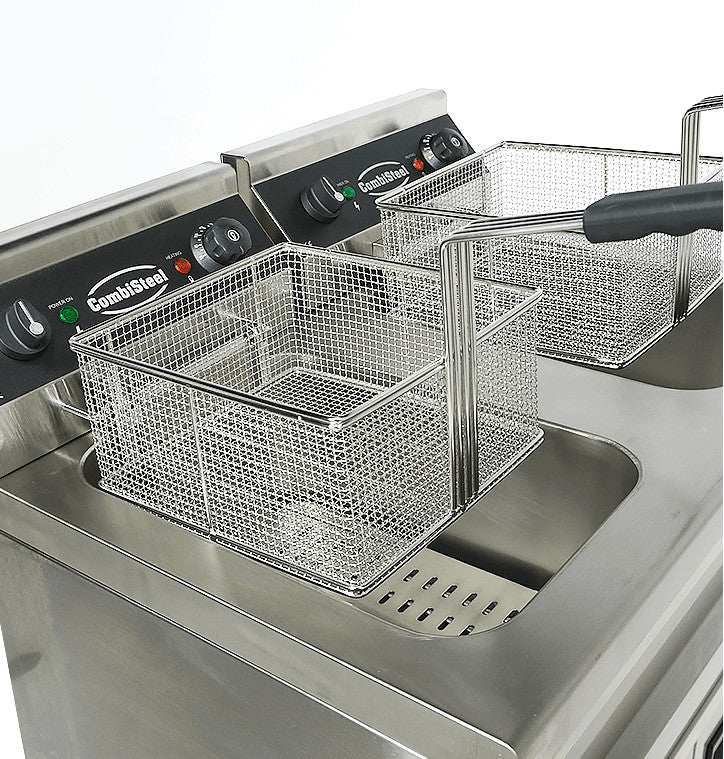 Friteuse professionnelle électrique - 18L - Double bac 695x530x970 mm 2 kW Combisteel - vue 11 - Friteuse sur meuble électrique pro CHR - Cuistéo