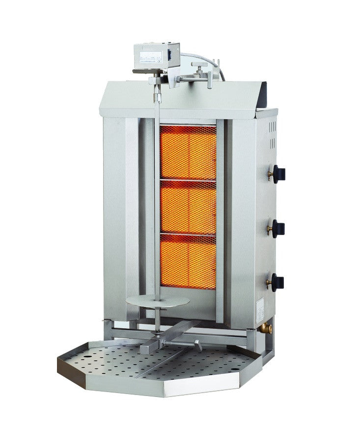 Grill à gaz - moteur dessus - 3 zones de chauff. Gyros 515x550x960 mm 9.7 kW Combisteel - vue 2 - Doner kebab pro CHR - Cuistéo
